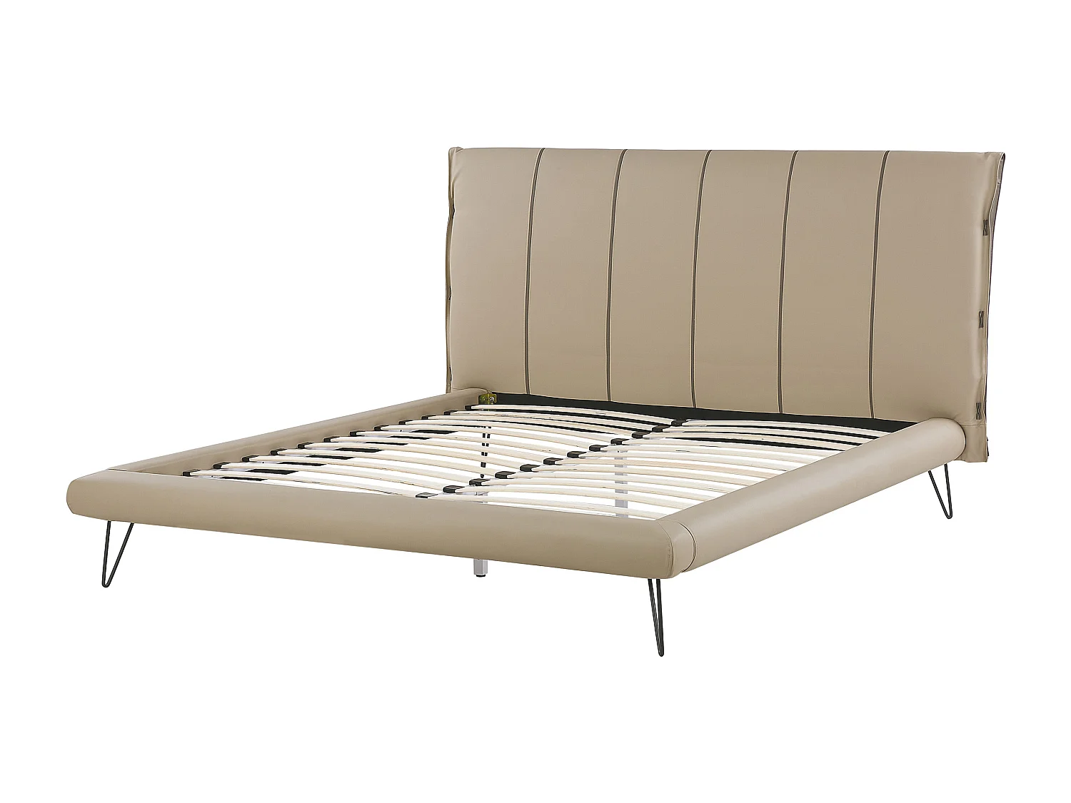 Slaapkamerset Kunstleer BETIN 160 x 200 cm Zandbeige