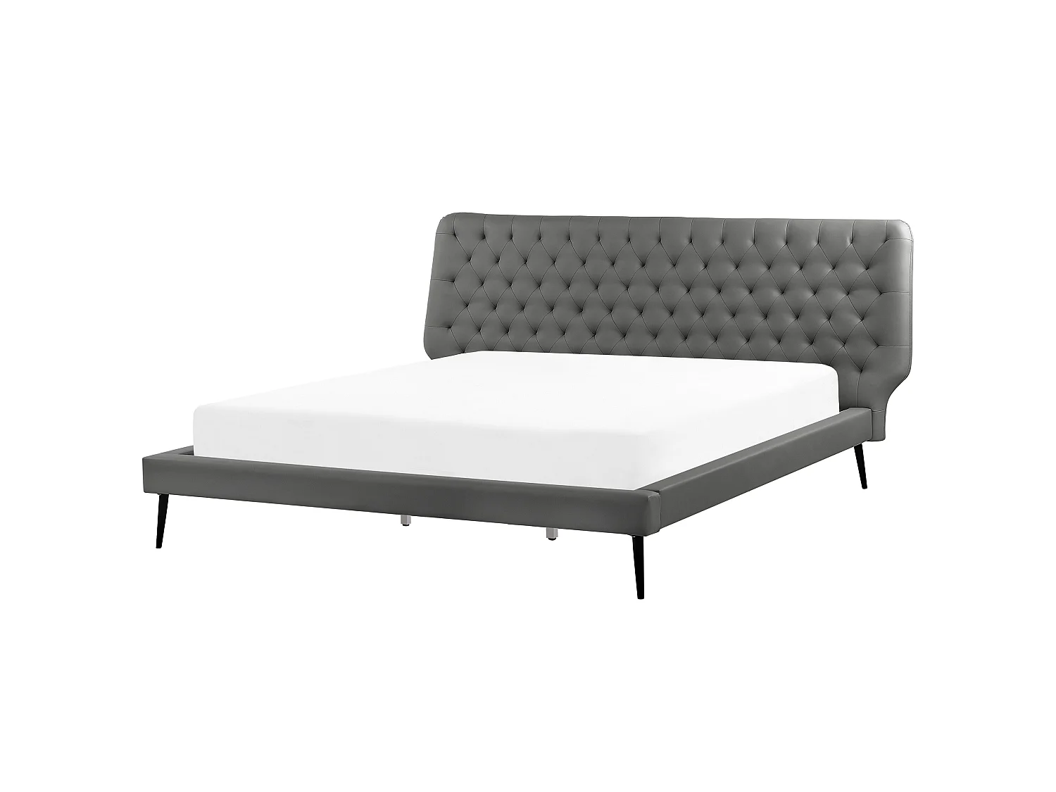 Ensemble de chambre Cuir PU ESSONNE 180 x 200 cm Gris