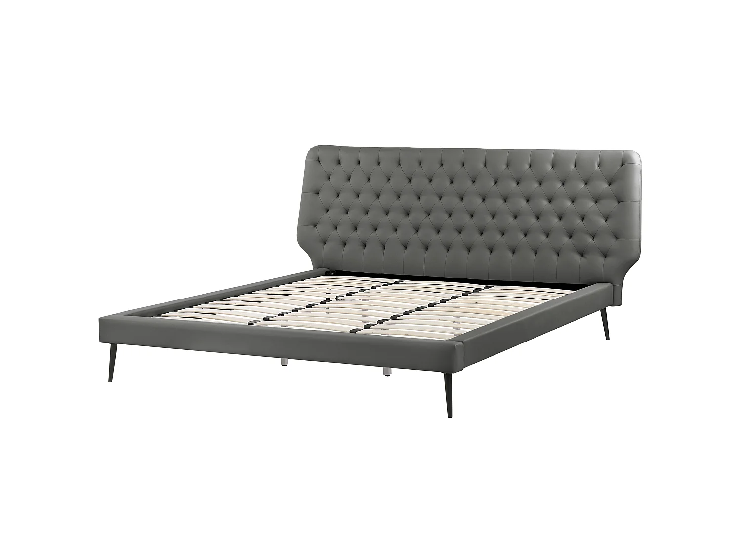 Ensemble de chambre Cuir PU ESSONNE 180 x 200 cm Gris
