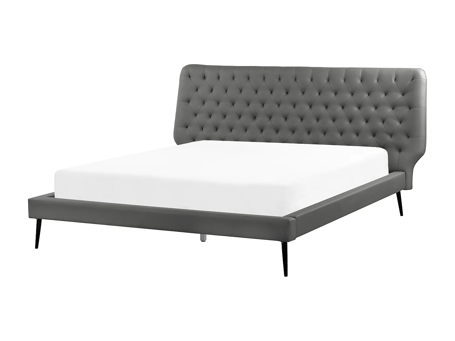 Conjunto de dormitorio Piel sintética ESSONNE 160 x 200 cm Gris