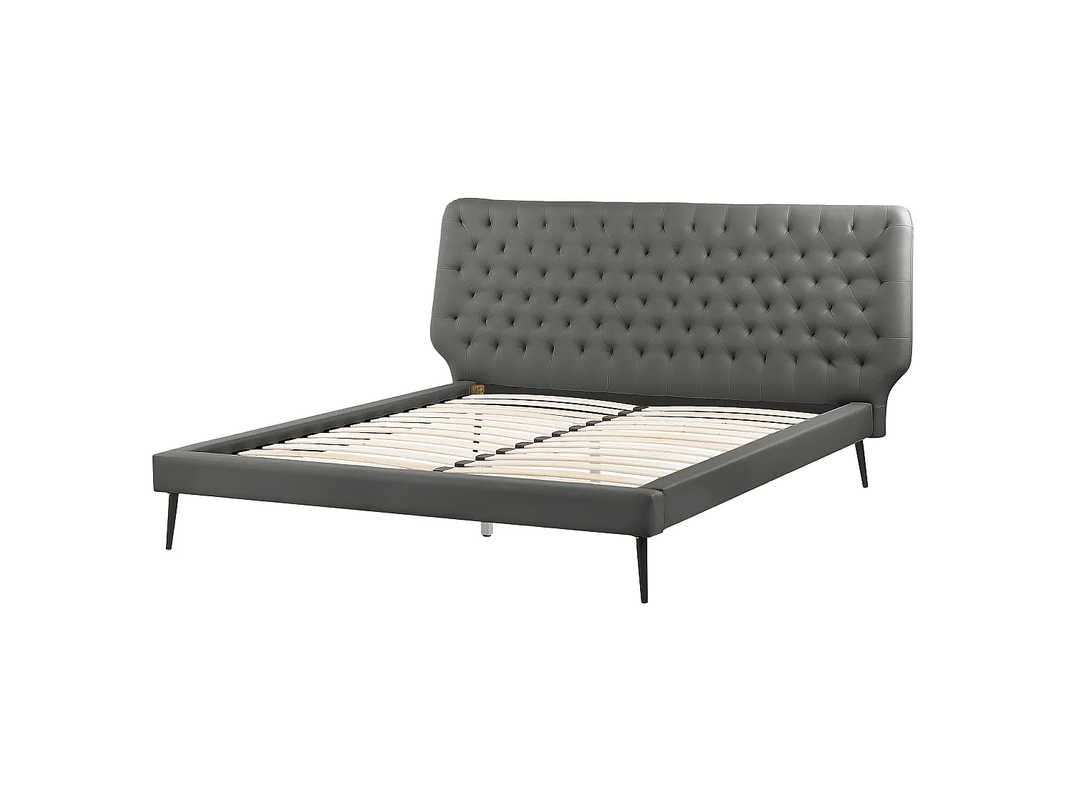 Ensemble de chambre Cuir PU ESSONNE 160 x 200 cm Gris