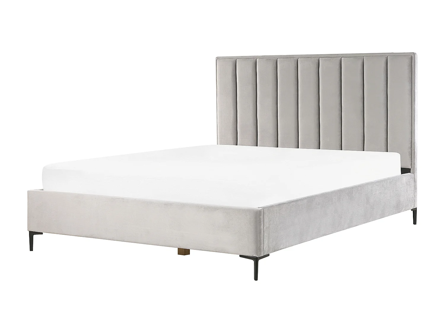 Ensemble de chambre Velours SEZANNE 180 x 200 cm Gris clair