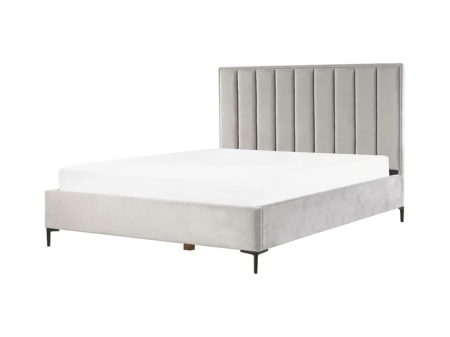 Ensemble de chambre Velours SEZANNE 180 x 200 cm Gris clair