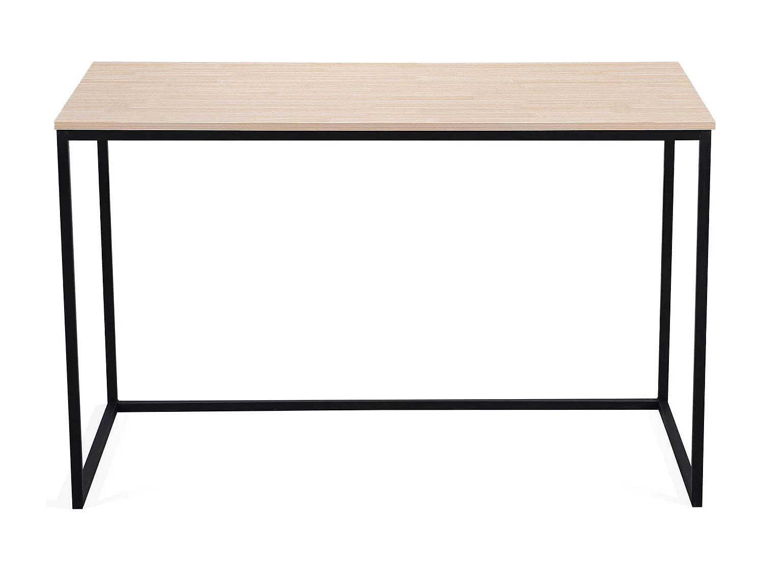 Bureau MIA. Plateau en bois couleur chêne nordique. Pieds en métal noir. 120x60x75cm