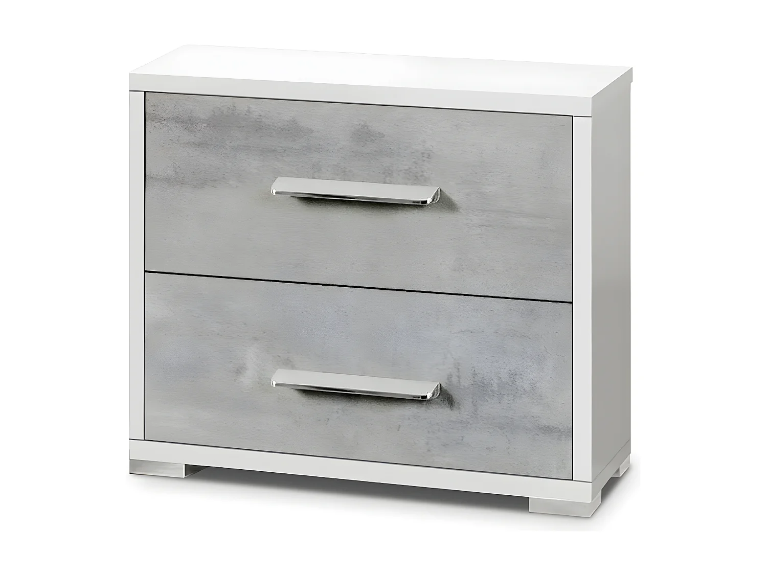 LANA - Chevet 2 Tiroirs Façades Aspect Ciment