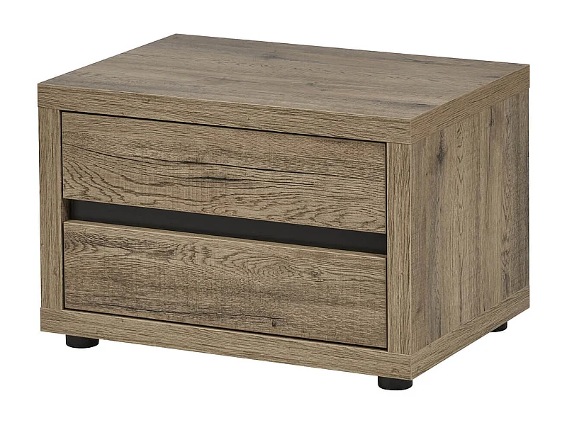 IRISA - Chevet 1 Tiroir Trompe-l'Oeil Aspect Bois