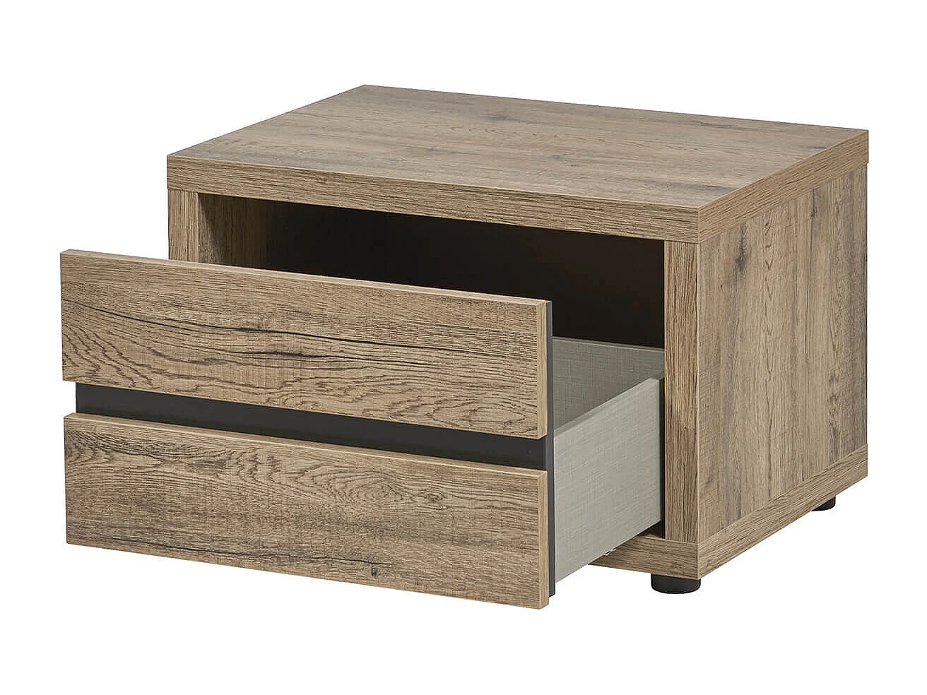 IRISA - Chevet 1 Tiroir Trompe-l'Oeil Aspect Bois