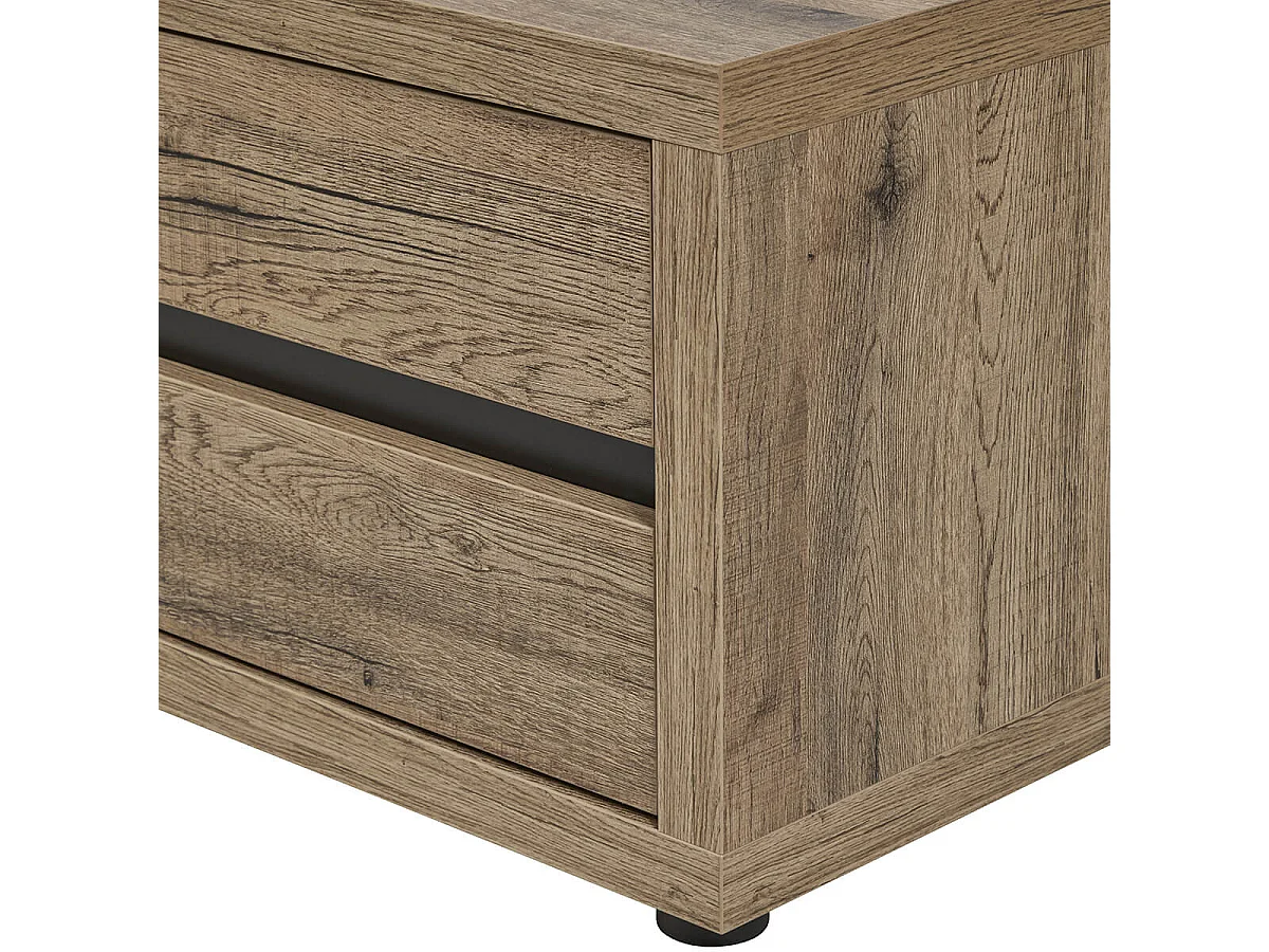 IRISA - Chevet 1 Tiroir Trompe-l'Oeil Aspect Bois