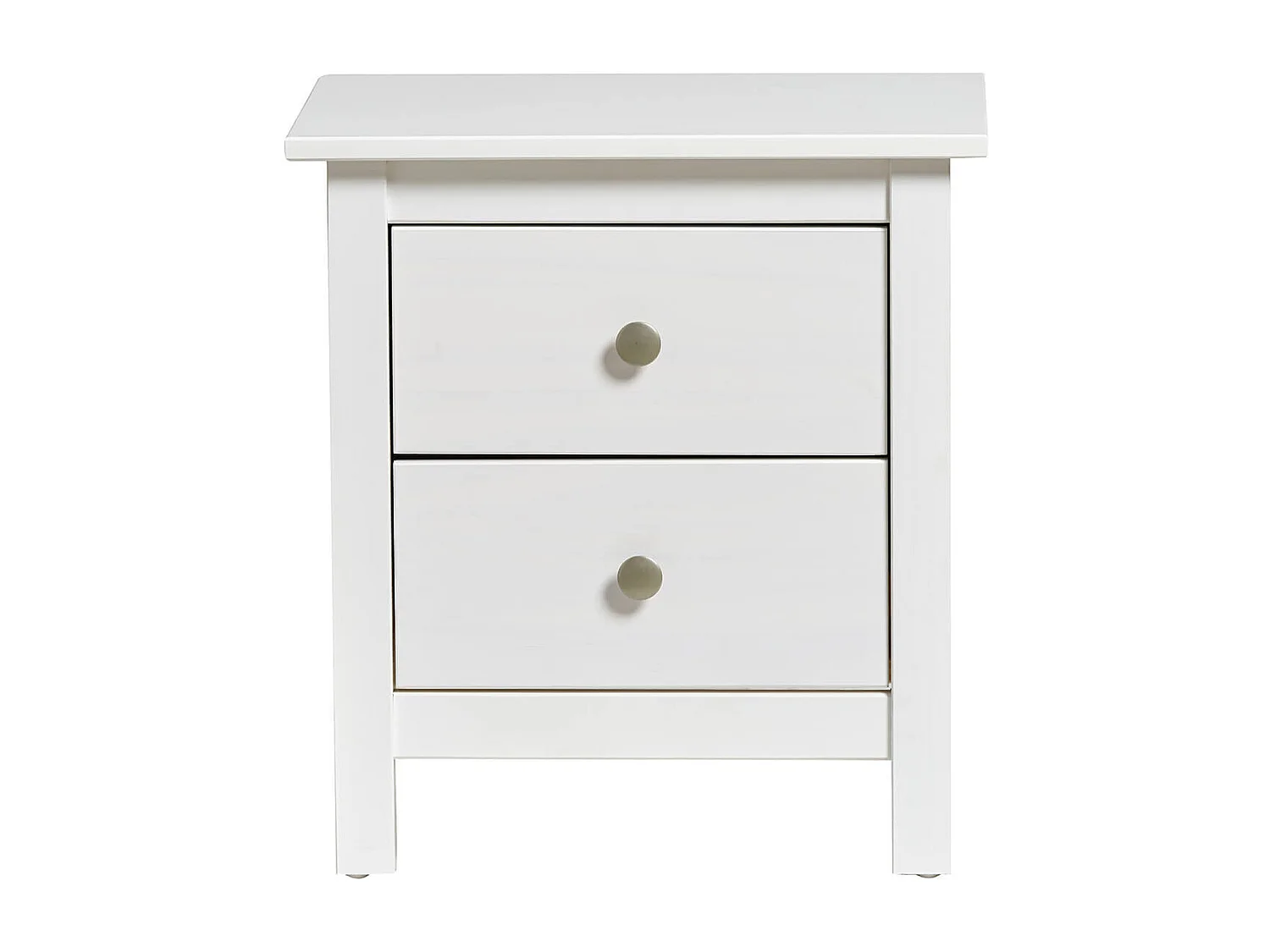 FRED - Chevet 2 Tiroirs Bois Massif Coloris Blanc