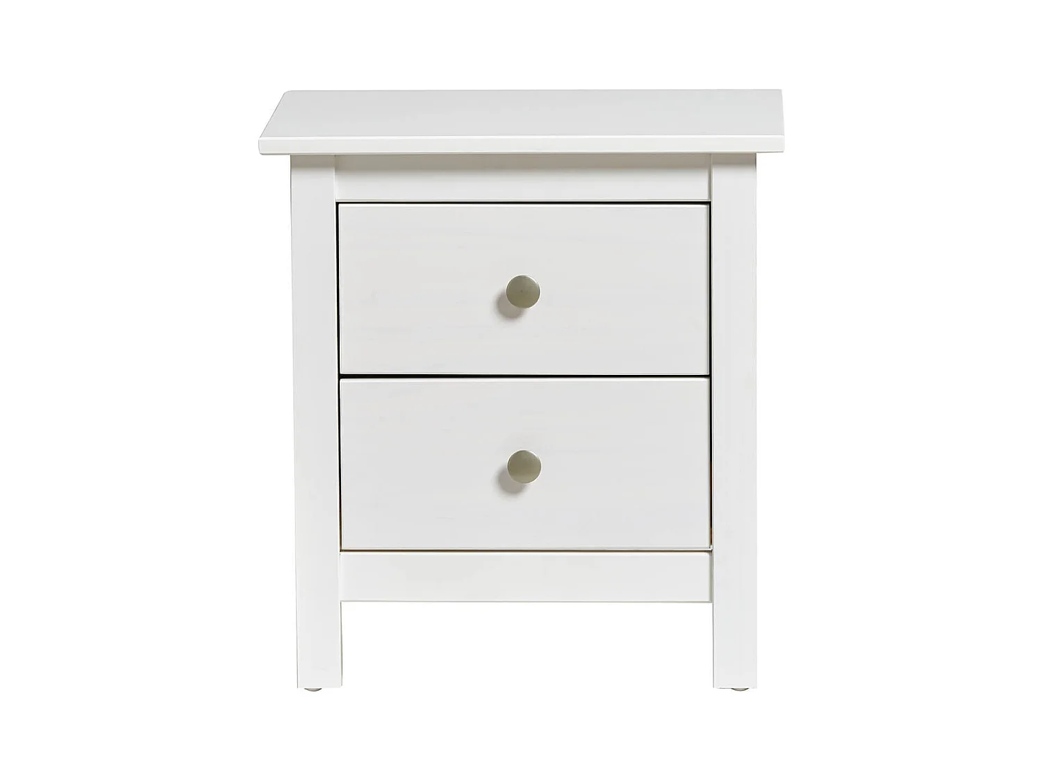 FRED - Chevet 2 Tiroirs Bois Massif Coloris Blanc