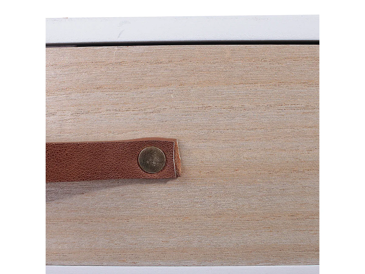 CAREL - Lot de 2 Chevets Carrés 1 Tiroir Blanc et Bois