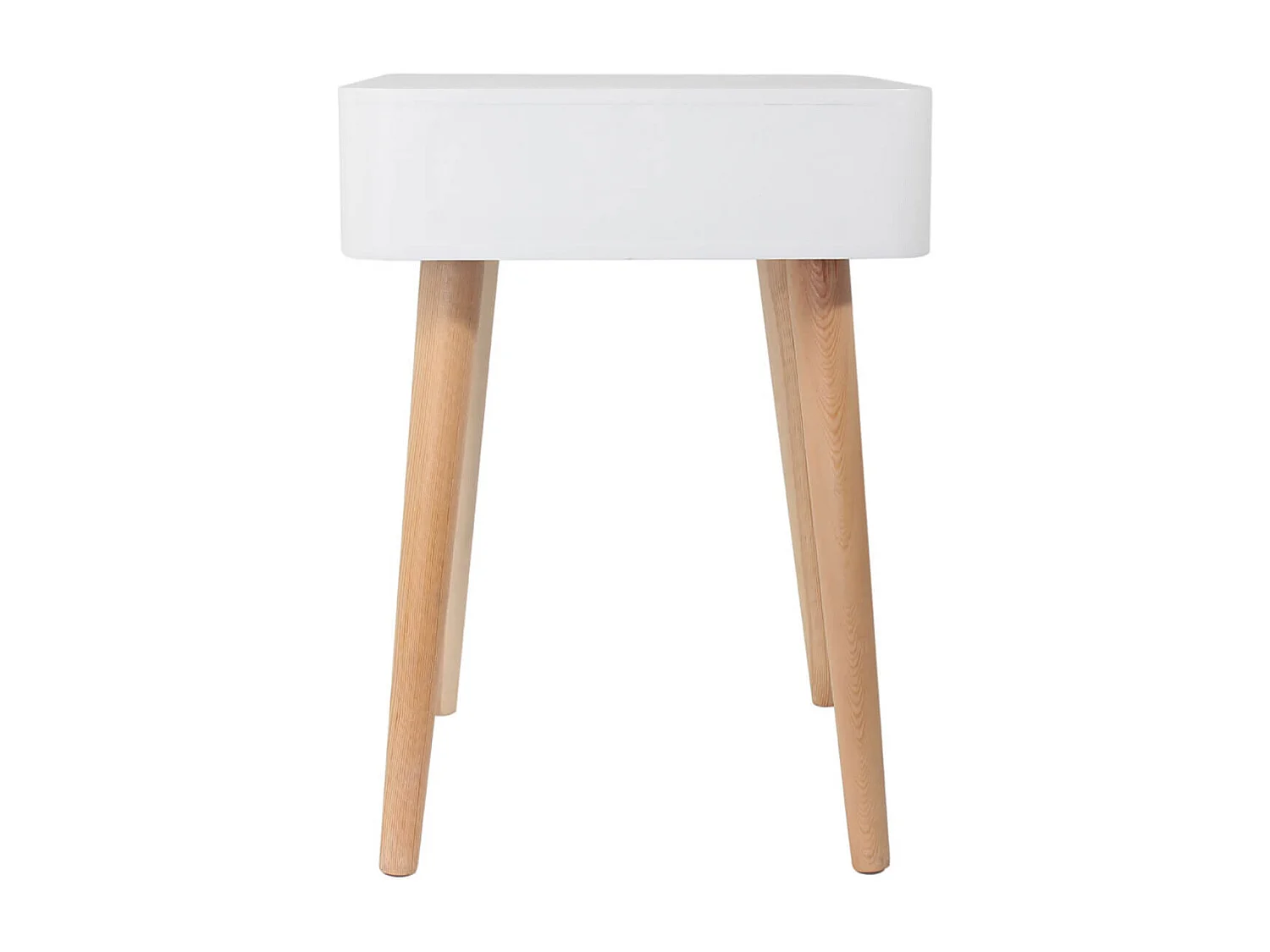 CAREL - Lot de 2 Chevets Carrés 1 Tiroir Blanc et Bois