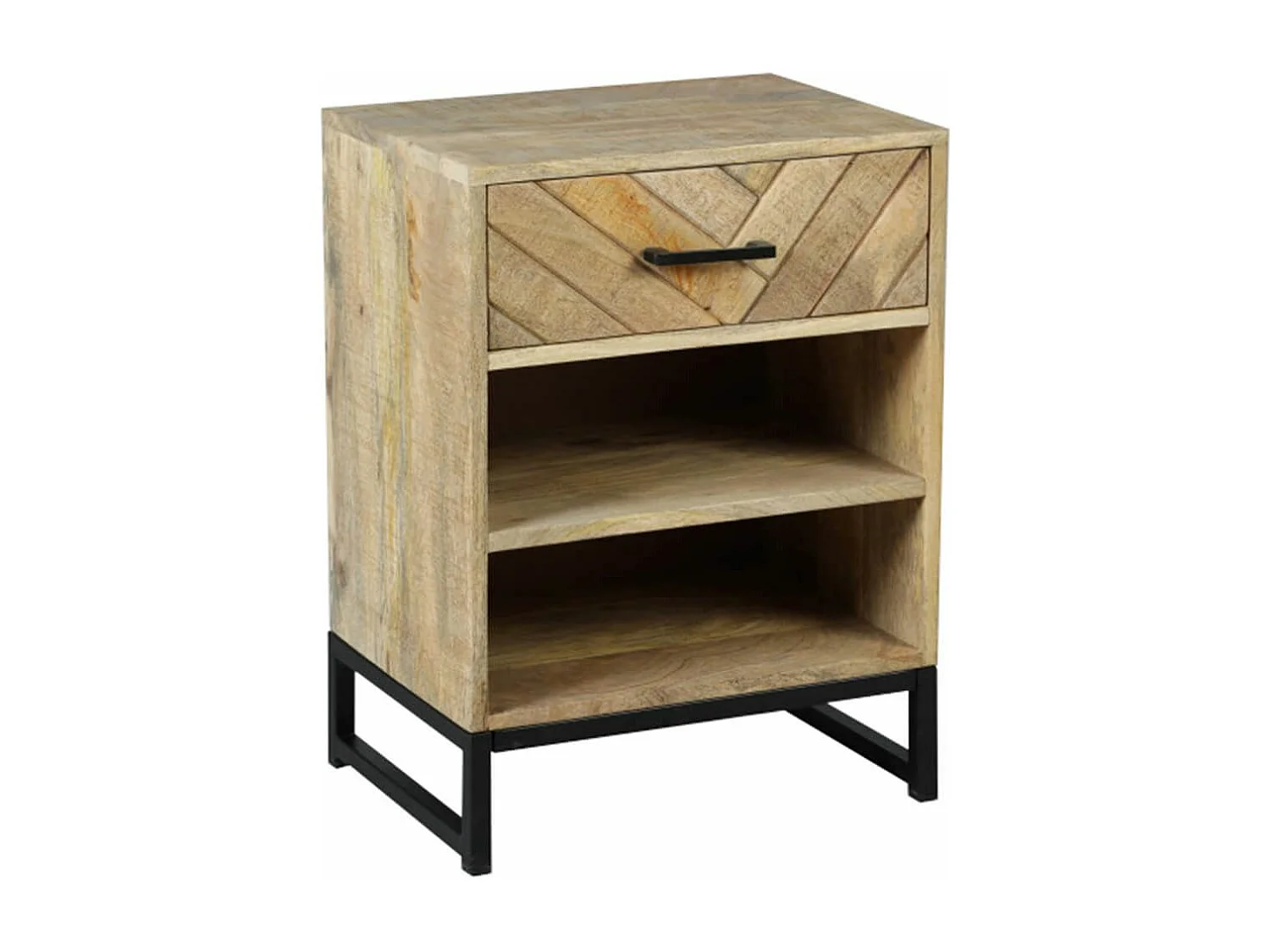 MANKO - Chevet 1 Tiroir 2 Niches en Manguier Massif