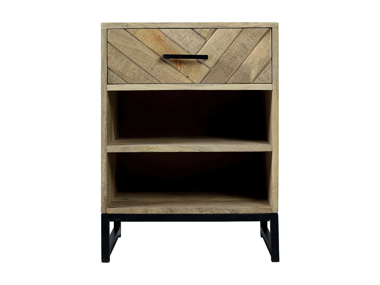 MANKO - Chevet 1 Tiroir 2 Niches en Manguier Massif