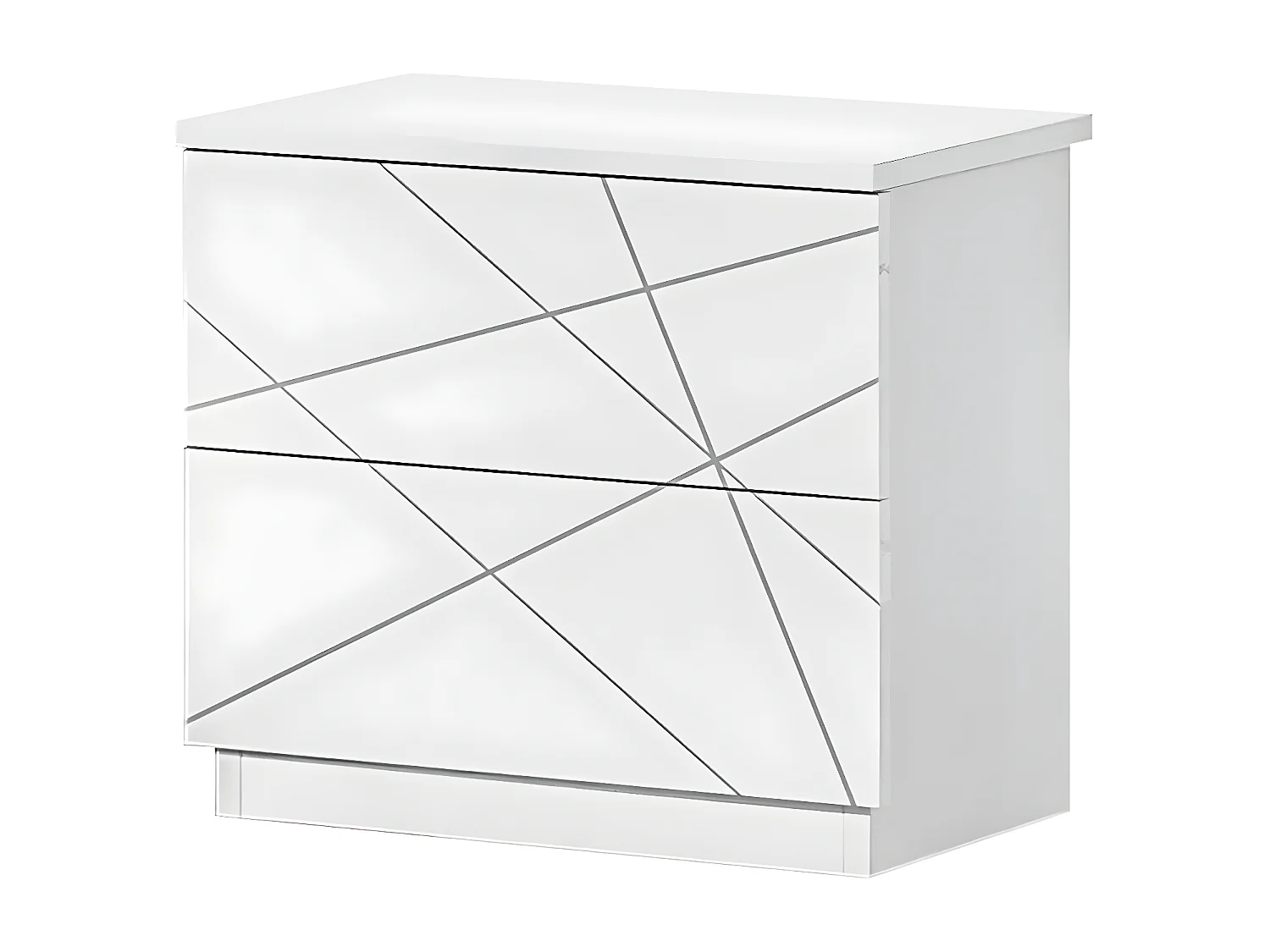 MOZAYIK BLANCHE - Chevet 2 Tiroirs Blanc