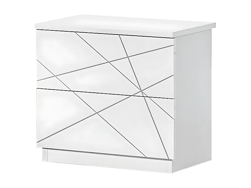 MOZAYIK BLANCHE - Chevet 2 Tiroirs Blanc