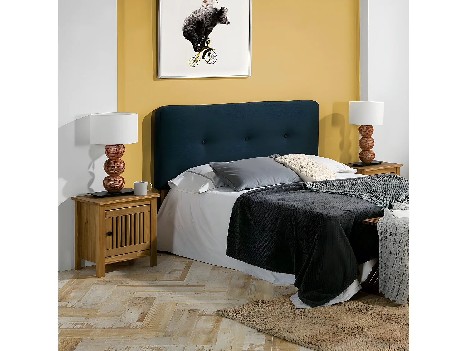 MALIA - Chevet 1 Porte coloris Bois Ciré