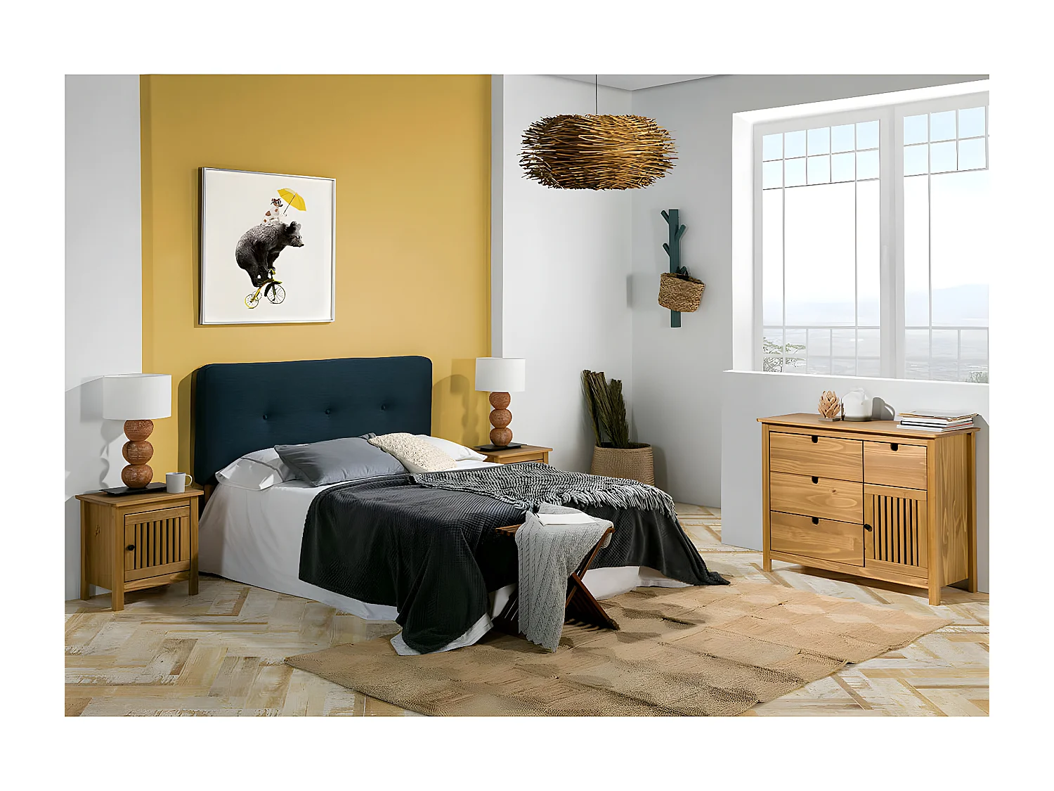 MALIA - Chevet 1 Porte coloris Bois Ciré