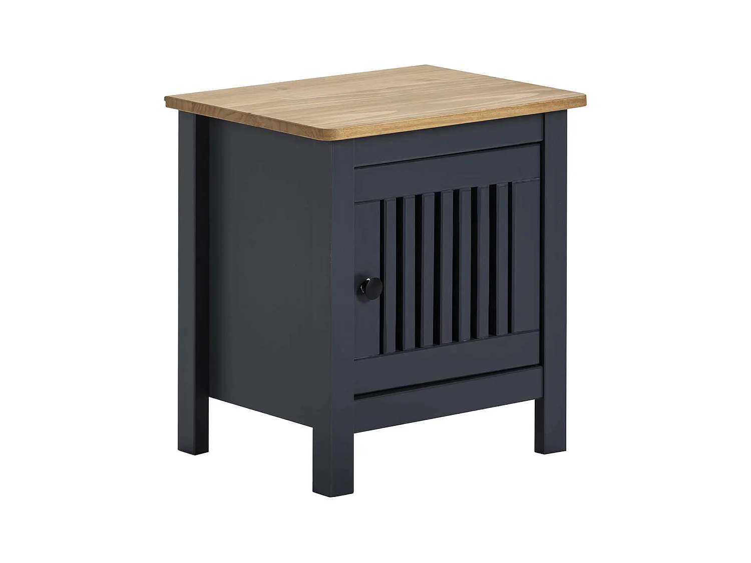 MALIA - Chevet 1 Porte Bois Ciré et Gris foncé