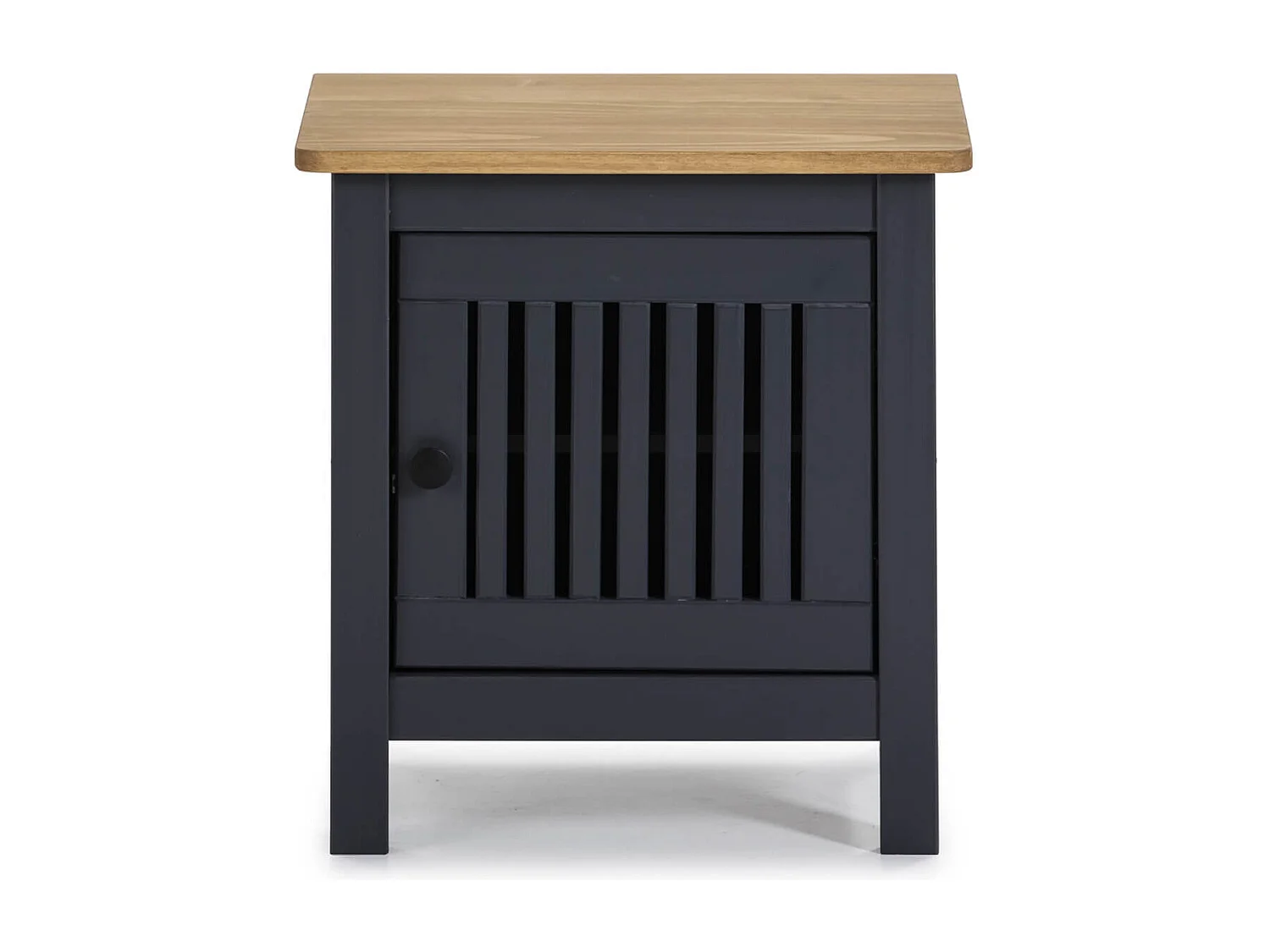 MALIA - Chevet 1 Porte Bois Ciré et Gris foncé