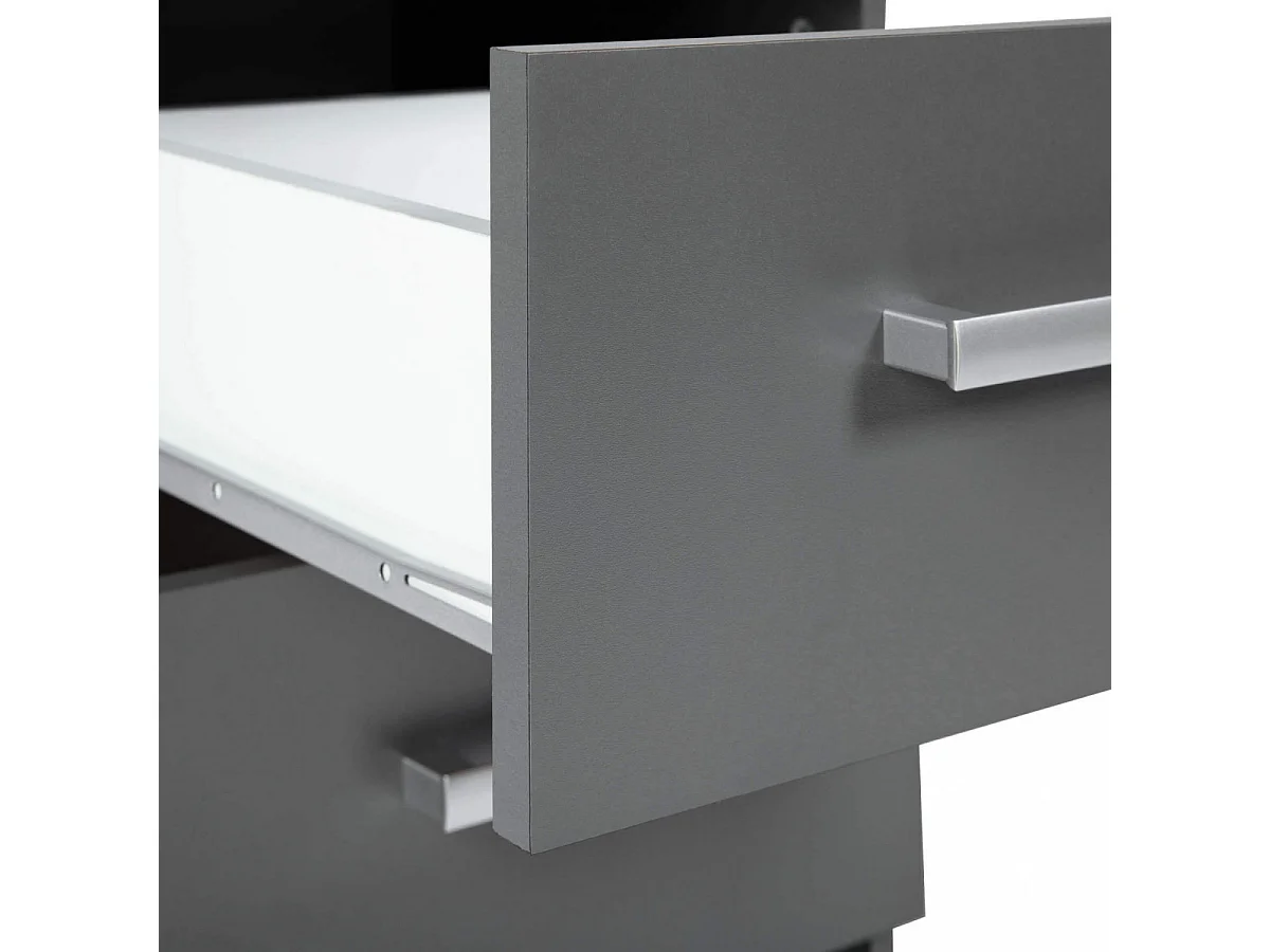 ZEINE - Chevet 2 Tiroirs Coloris Gris Graphite