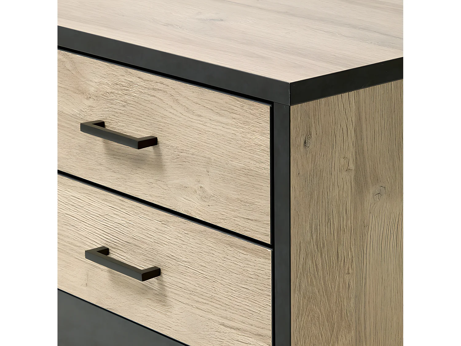 ELEOS - Chevet 2 Tiroirs Imitation Chêne