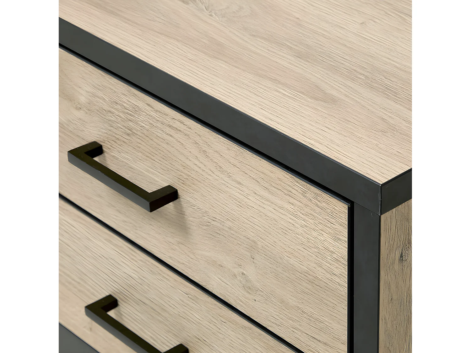ELEOS - Chevet 2 Tiroirs Imitation Chêne
