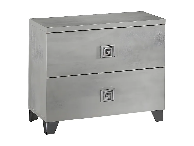 TERESA - Chevet 2 Tiroirs Aspect Béton Ciré