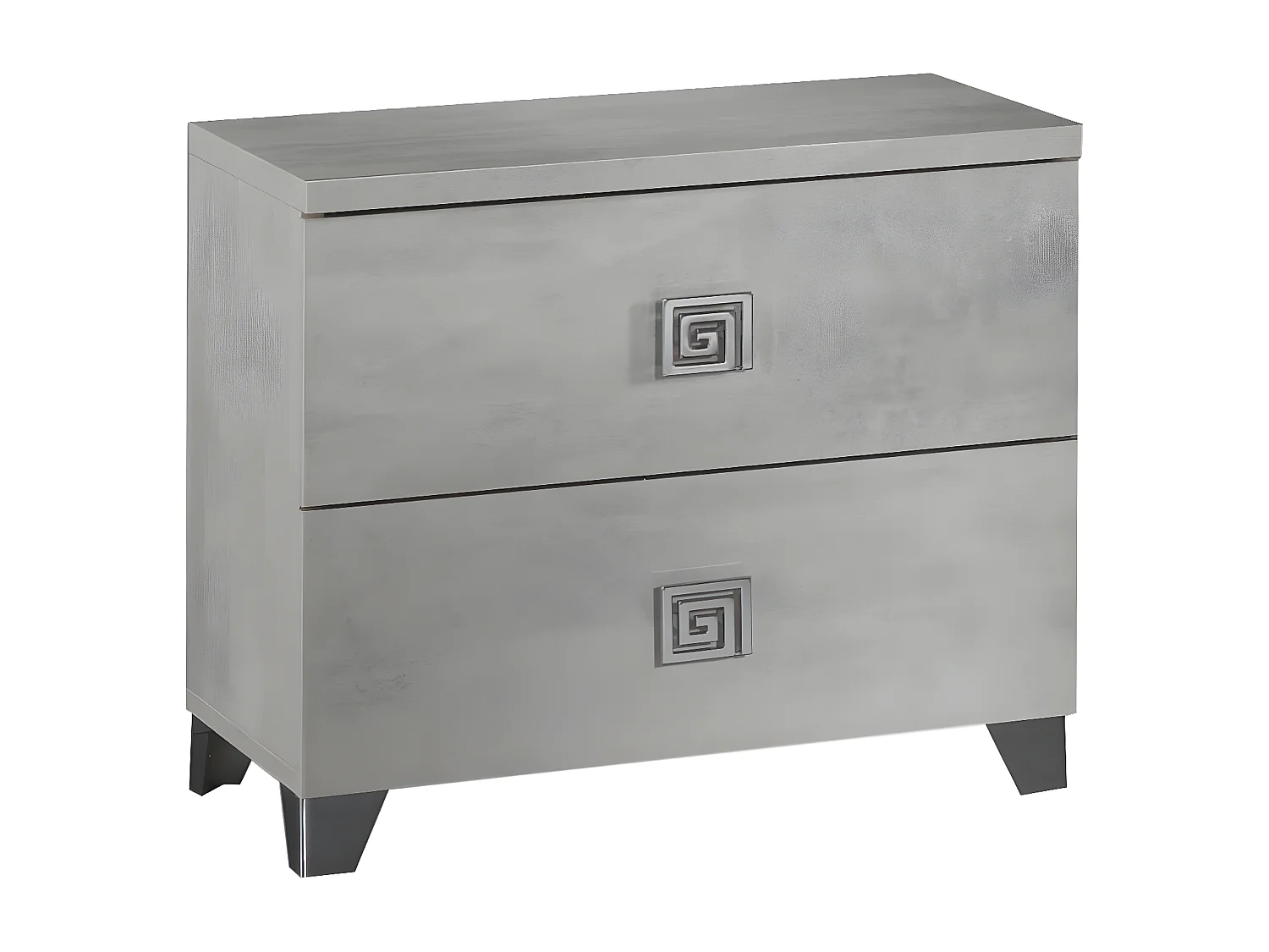 TERESA - Chevet 2 Tiroirs Aspect Béton Ciré