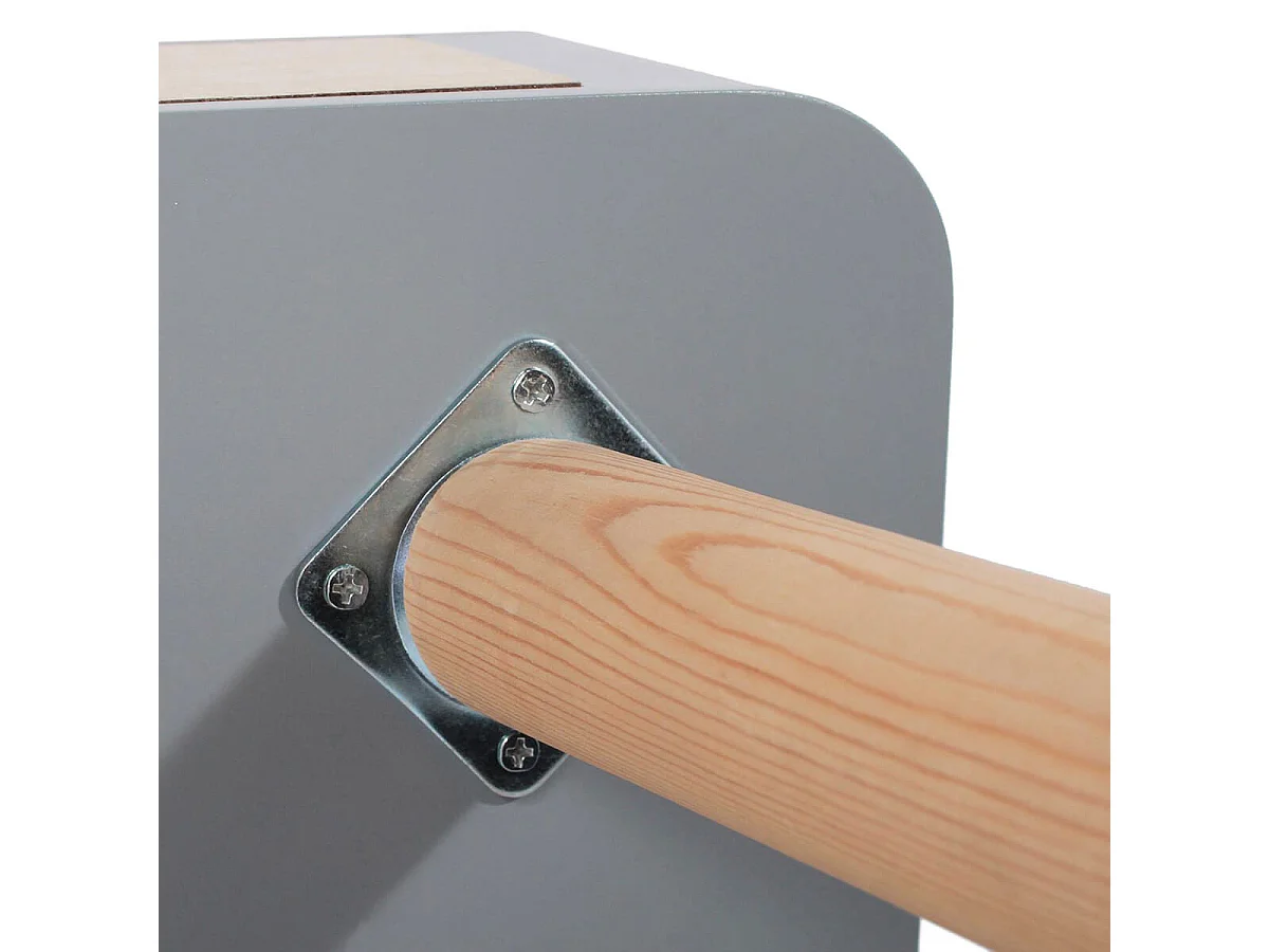 CAREL - Lot de 2 Chevets Carrés 1 Tiroir Gris et Bois