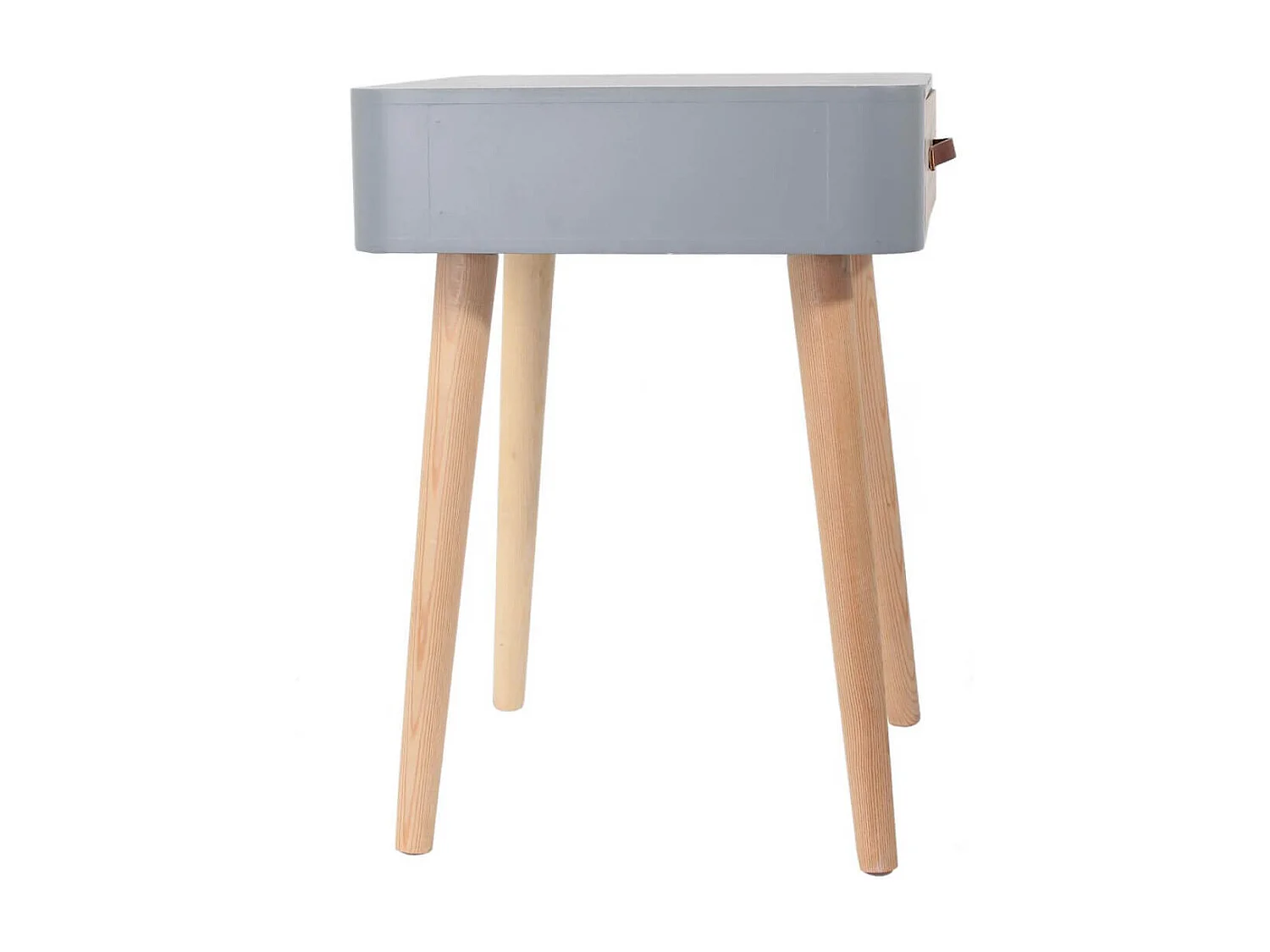 CAREL - Lot de 2 Chevets Carrés 1 Tiroir Gris et Bois