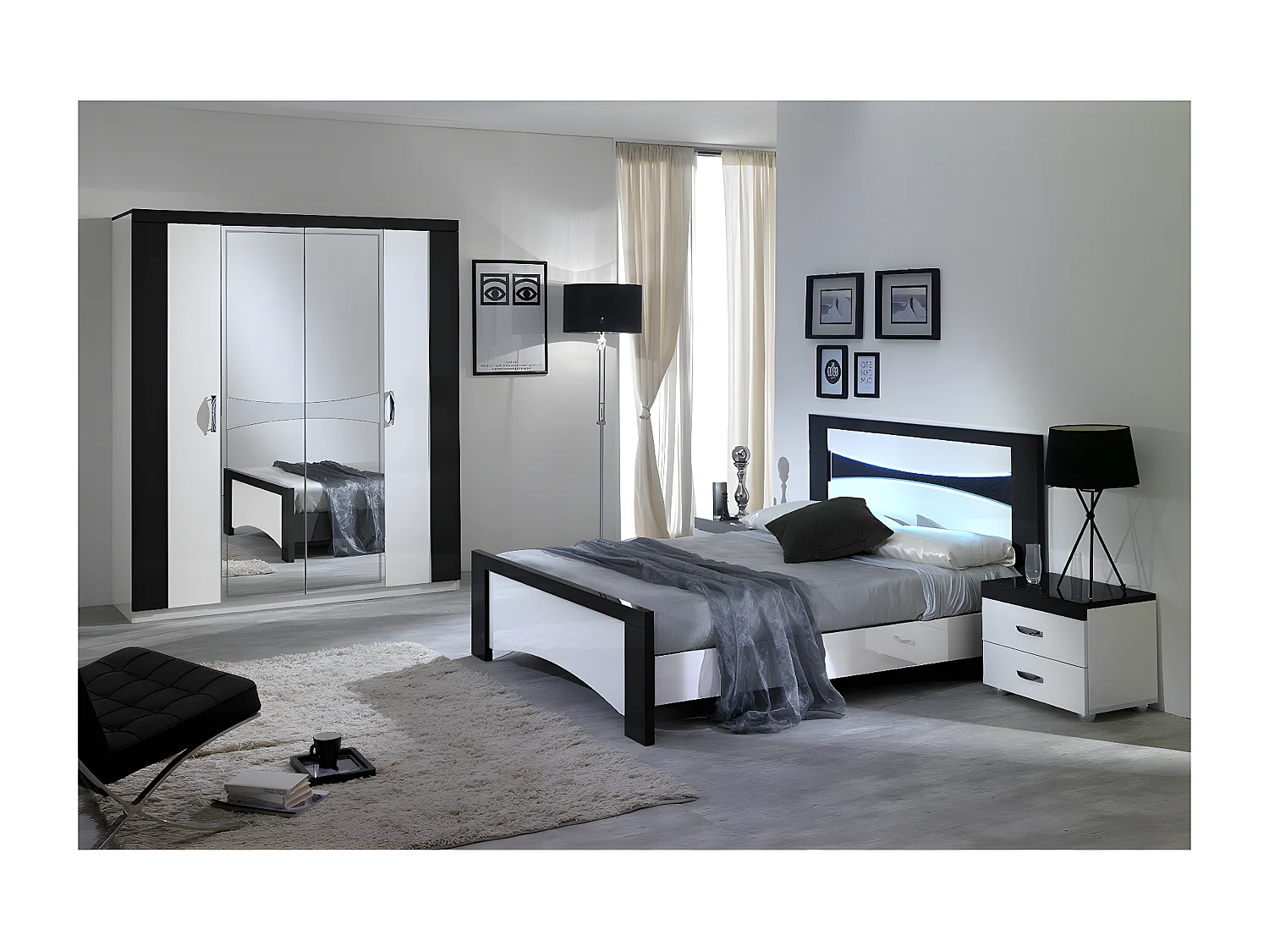 JUDITH NOIR - Chevet 2 Tiroirs