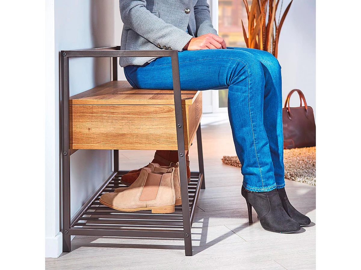 SELAH - Banc à Chaussures avec Coffre de Rangement