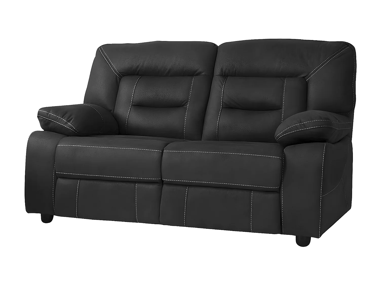 ALMERIA - Canapé Fixe 2 Places Gris Foncé