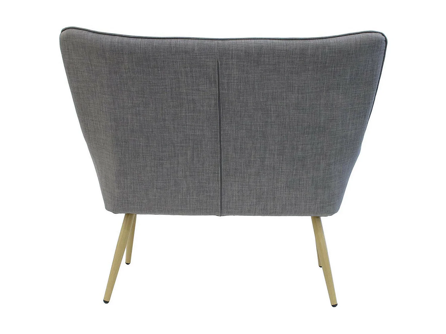 HELICIA - Canapé Fixe 2 Places Tissu Gris