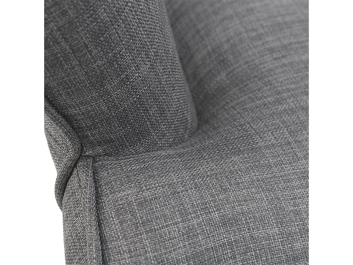 HELICIA - Canapé Fixe 2 Places Tissu Gris