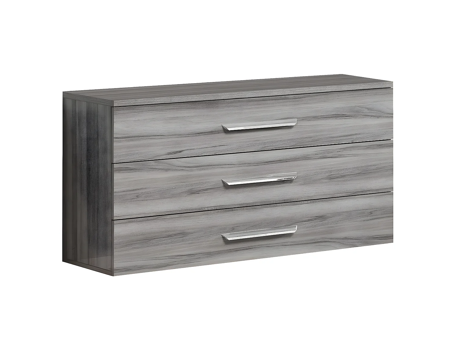 BETTY - Commode 3 Tiroirs avec Poignées Chromées