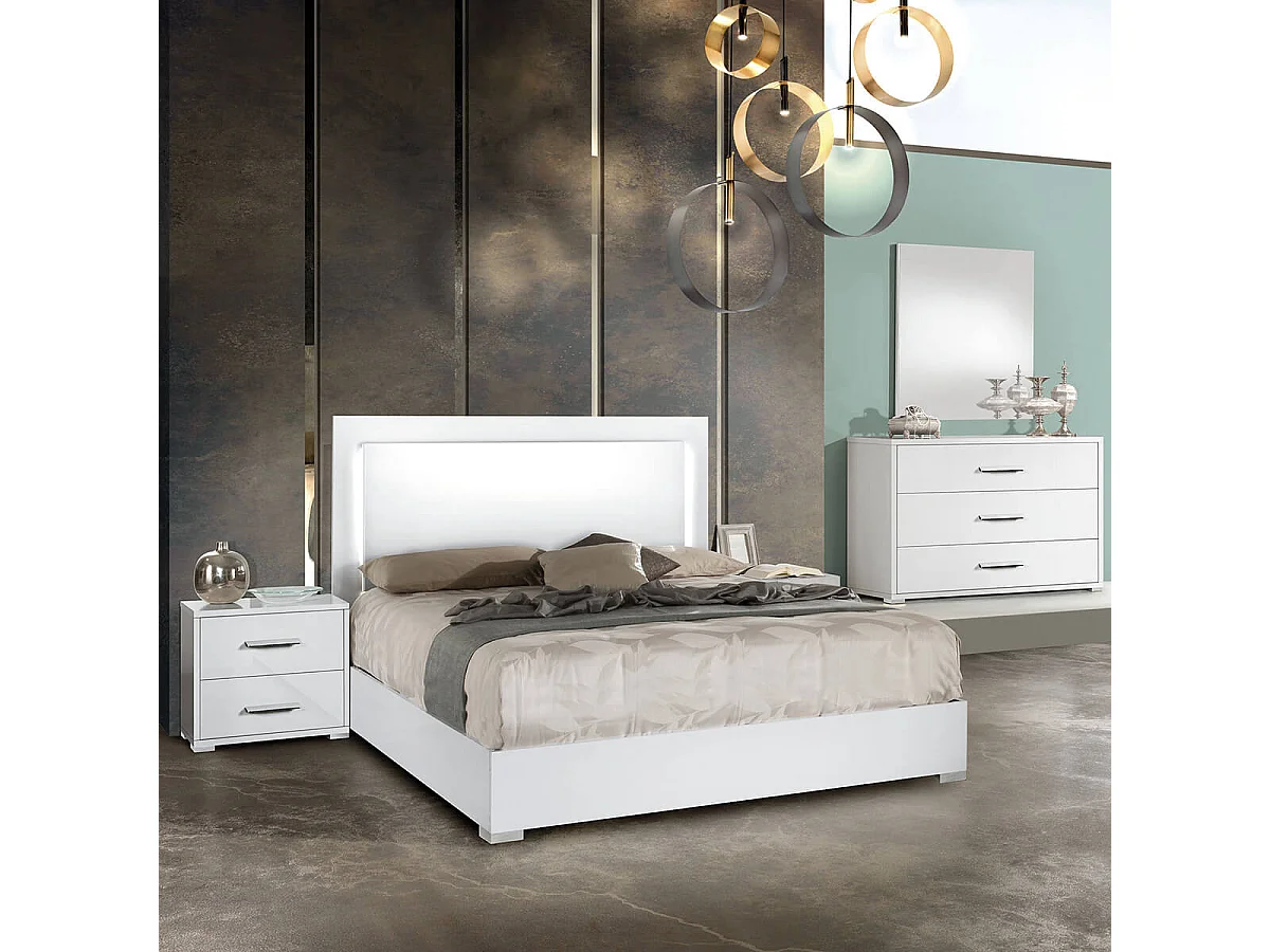 IZIA BLANCHE - Commode 3 Tiroirs Façades Blanches