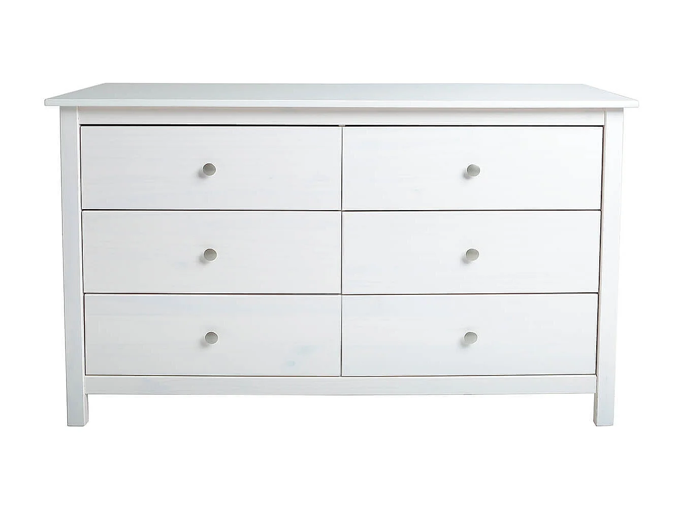 FRED - Commode 6 Tiroirs Bois Massif Coloris Blanc