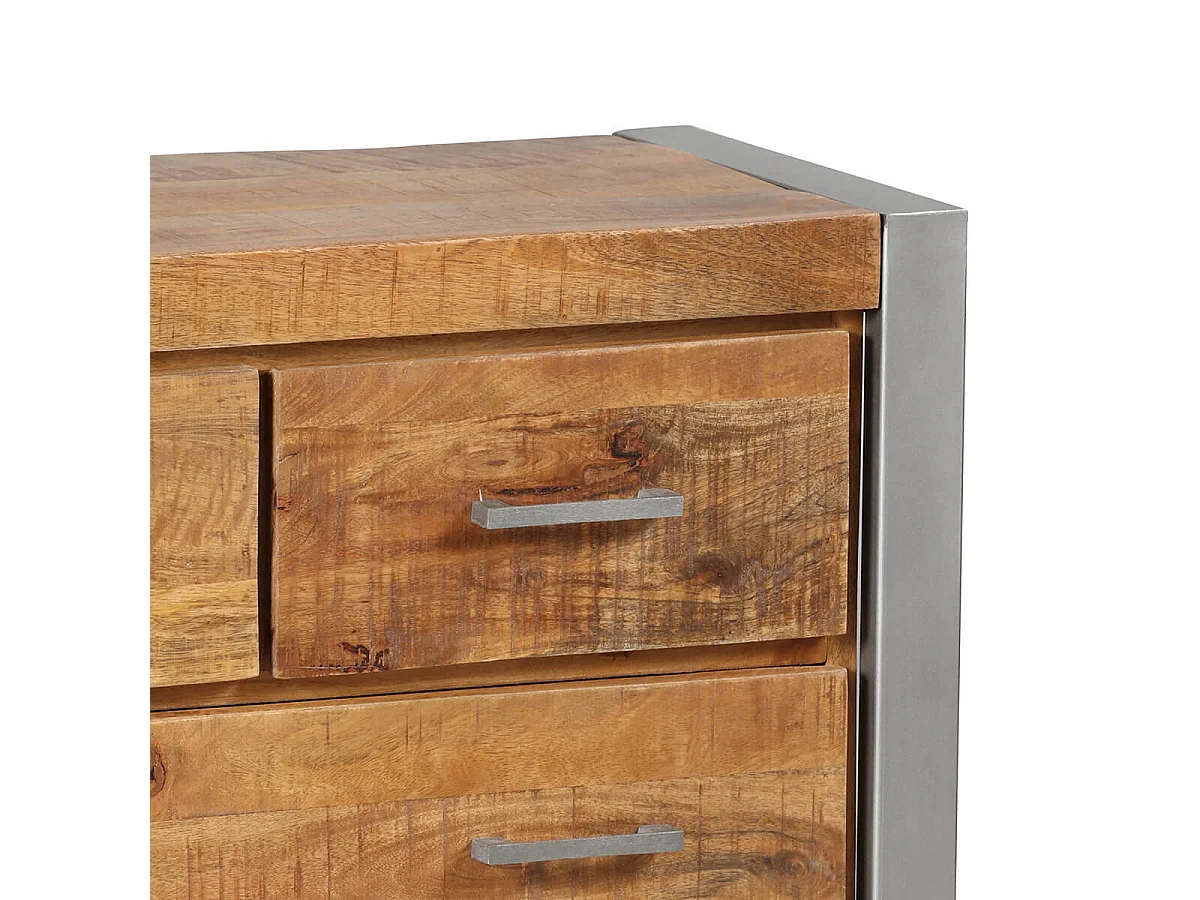 PALISSA - Commode 4 Tiroirs Bois et Acier Patiné