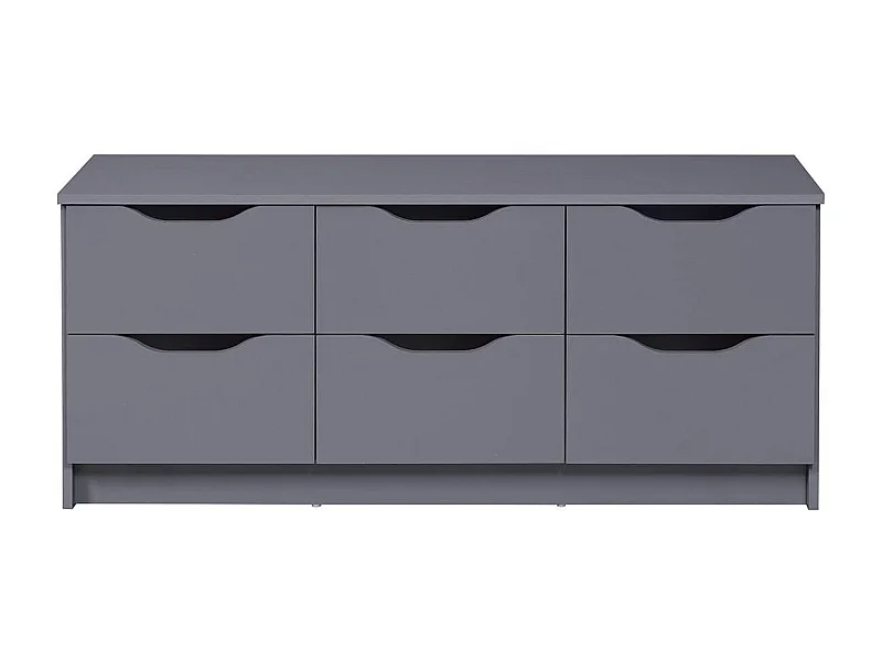 JENNY - Commode 6 Tiroirs Coloris Anthracite