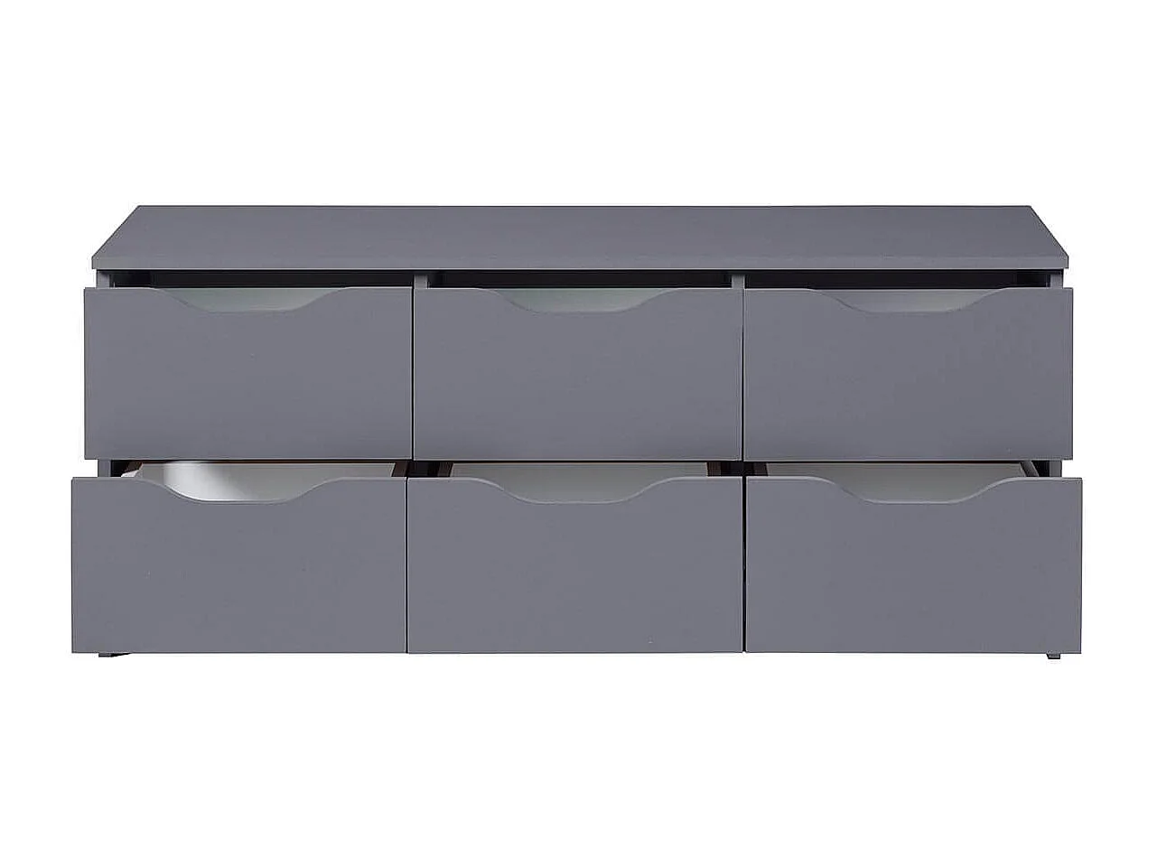 JENNY - Commode 6 Tiroirs Coloris Anthracite