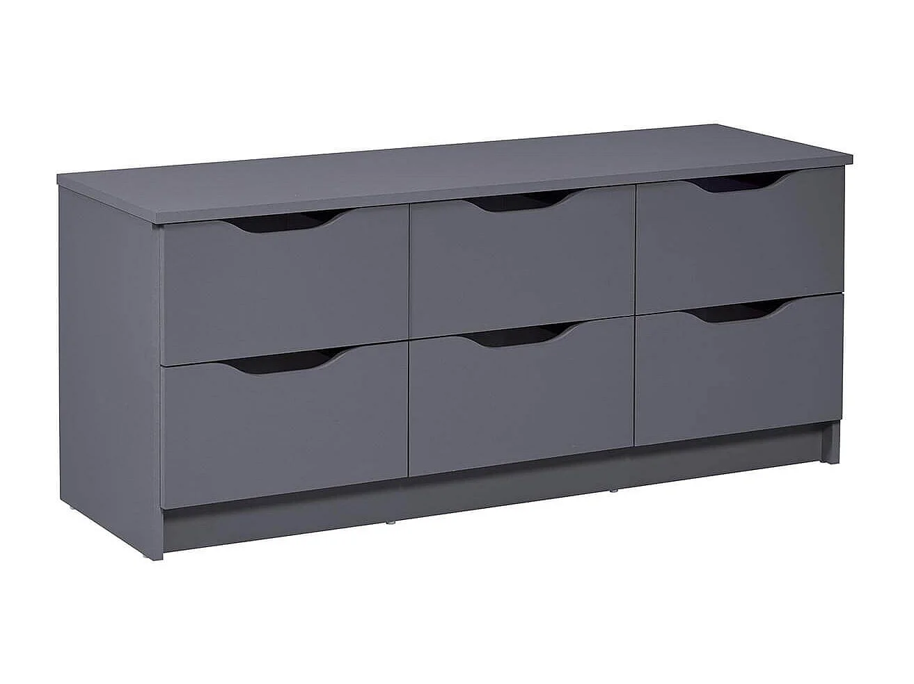 JENNY - Commode 6 Tiroirs Coloris Anthracite