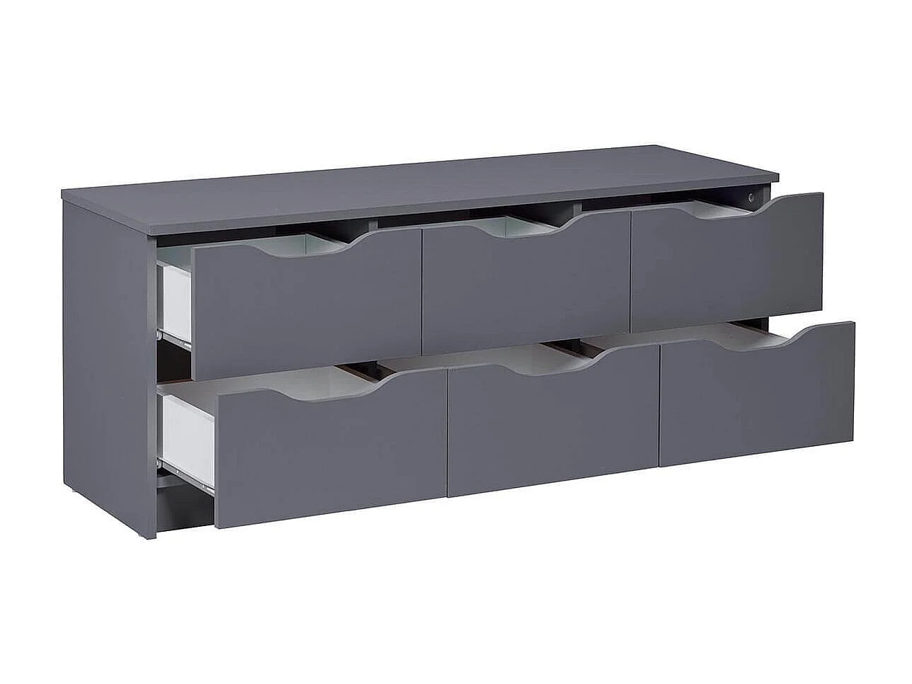 JENNY - Commode 6 Tiroirs Coloris Anthracite