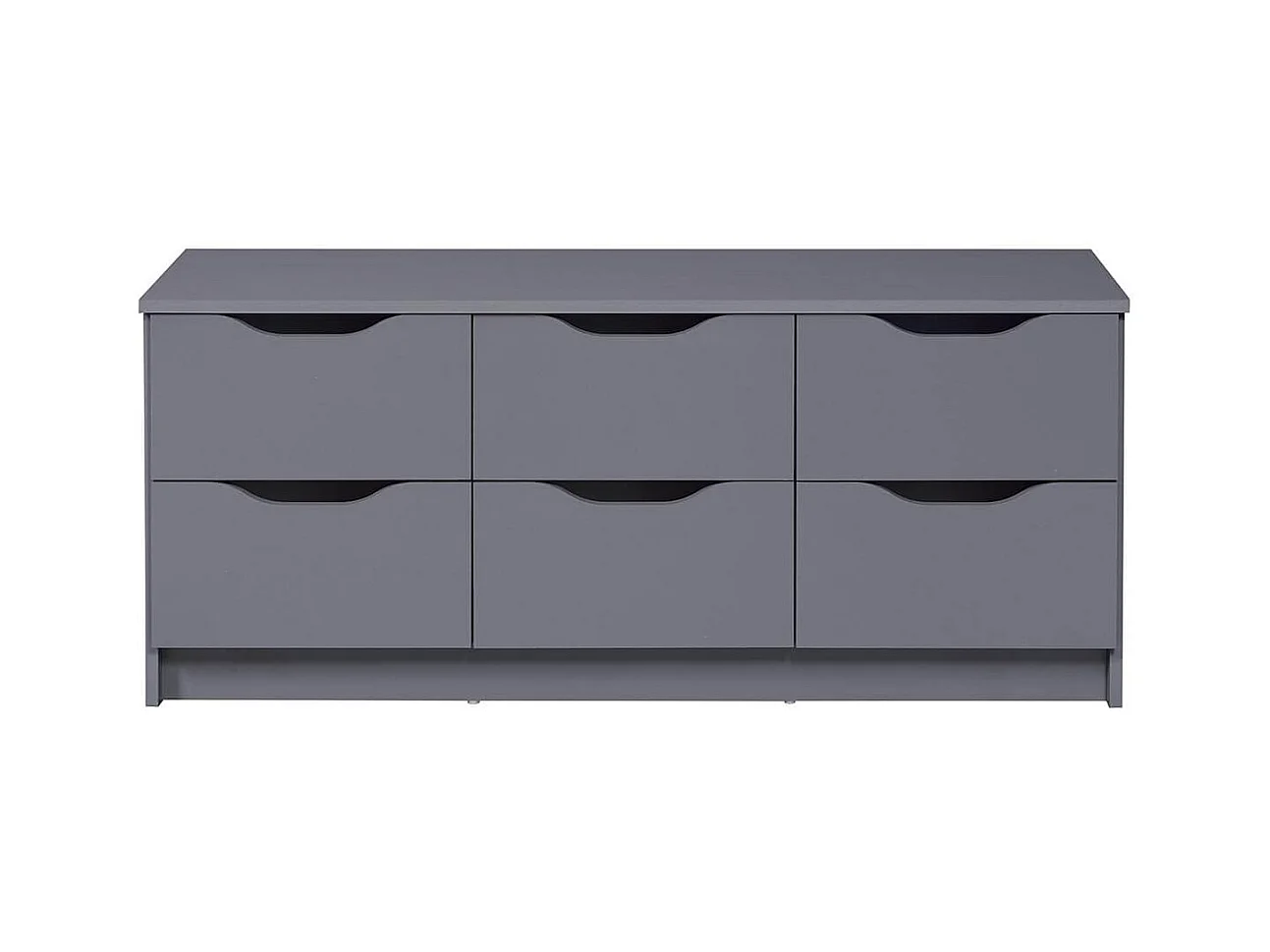 JENNY - Commode 6 Tiroirs Coloris Anthracite