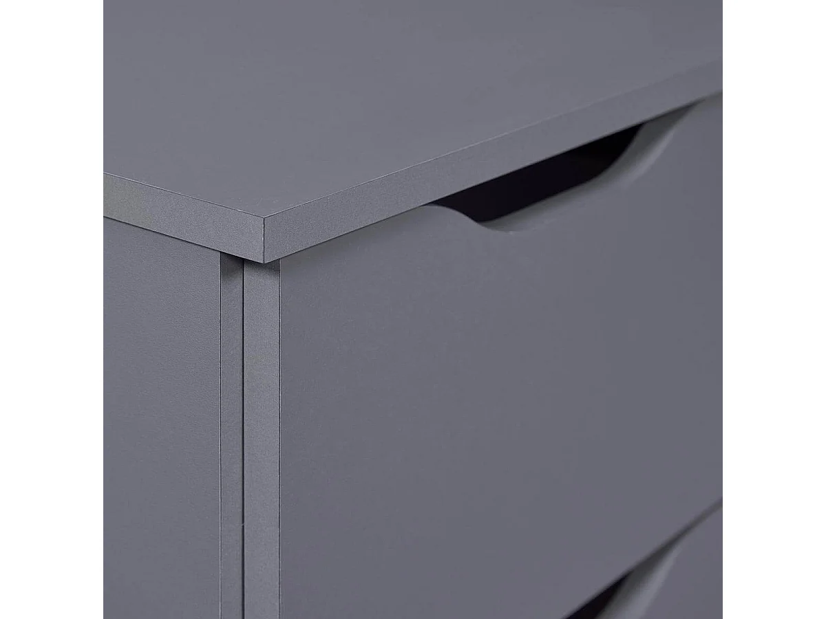 JENNY - Commode 6 Tiroirs Coloris Anthracite