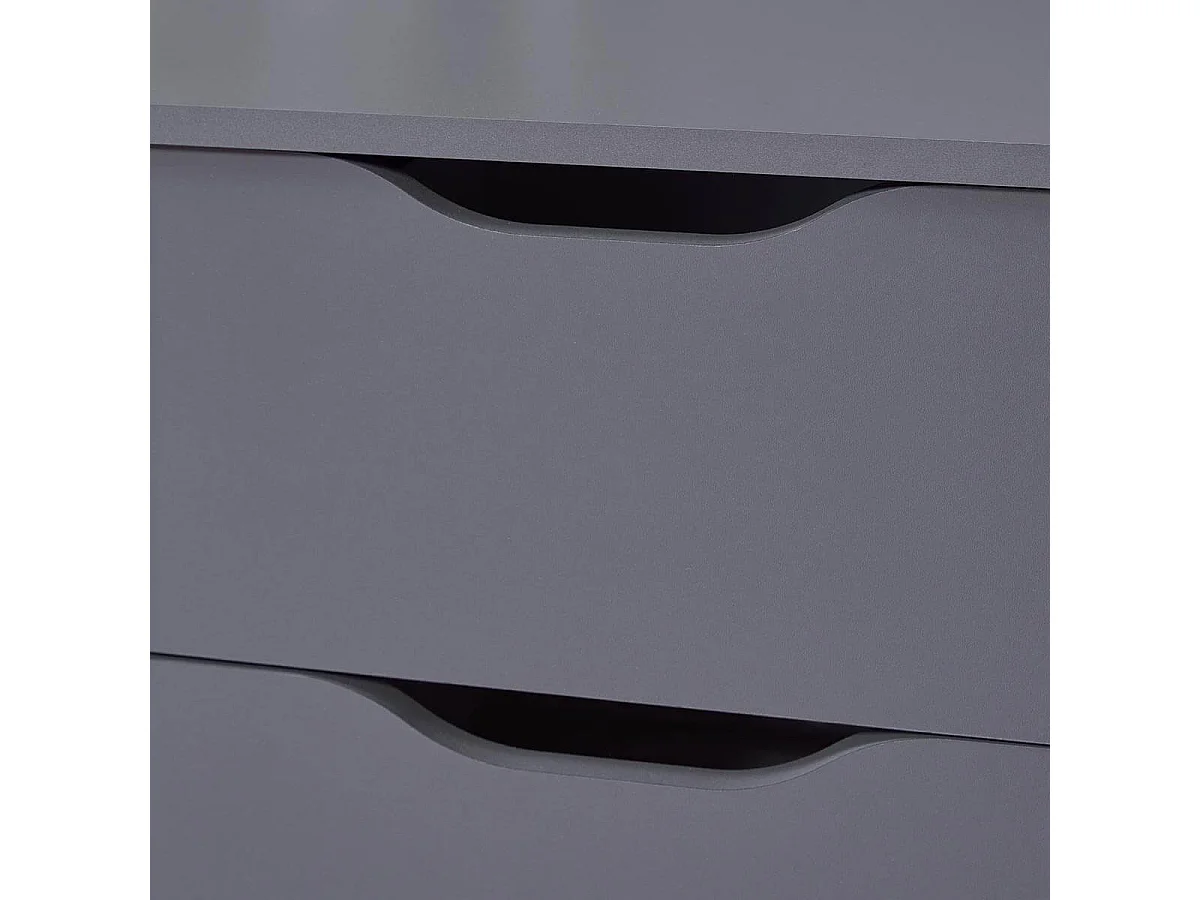 JENNY - Commode 6 Tiroirs Coloris Anthracite