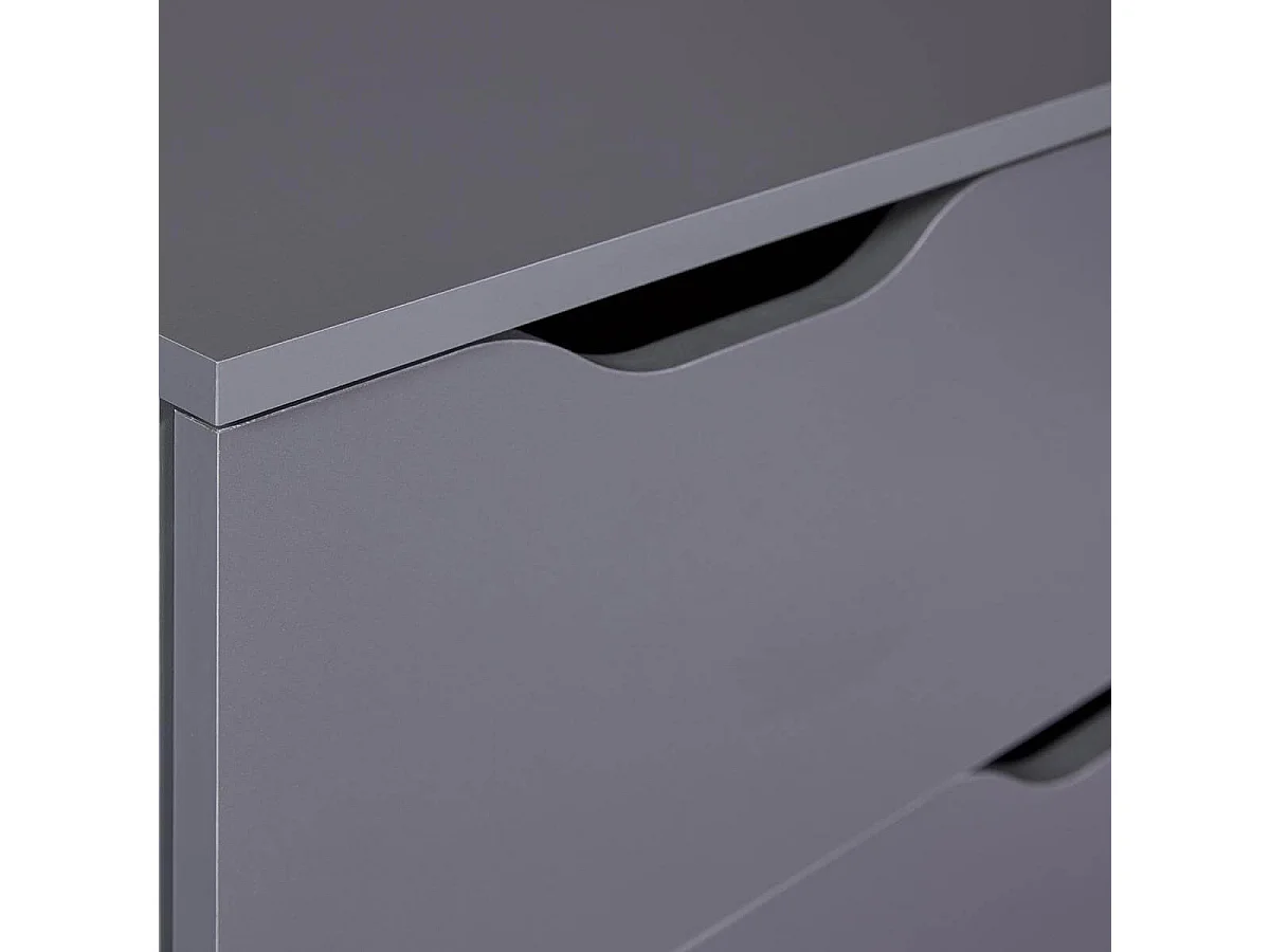 JENNY - Commode Haute 6 Tiroirs Coloris Anthracite