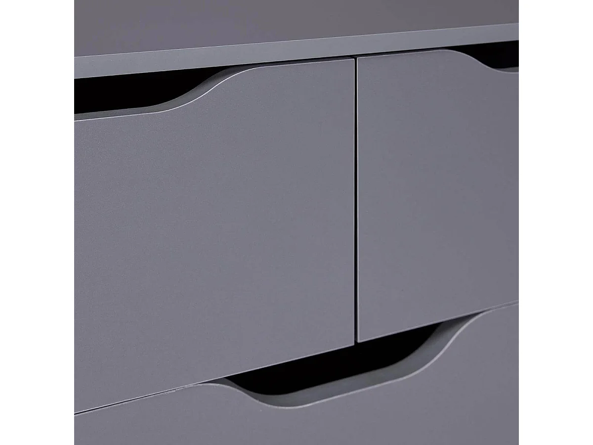 JENNY - Commode Haute 6 Tiroirs Coloris Anthracite