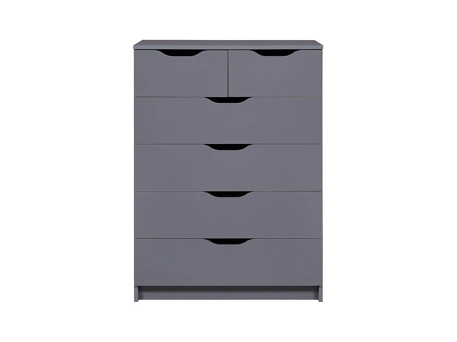 JENNY - Commode Haute 6 Tiroirs Coloris Anthracite